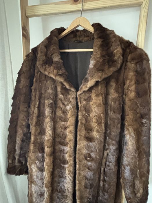 Długie futro naturalne vintage