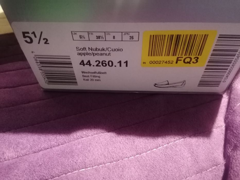 Skórzane mokasyny Gabor 38.5