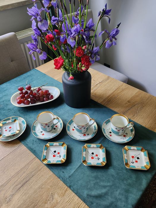 Ćmielów porcelana zestaw brydżowy