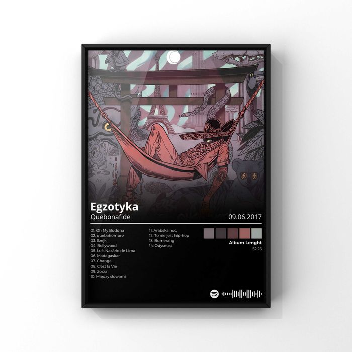Quebonafide Album Egzotyka Nowy Plakat W Ramce A3 42x30 cm