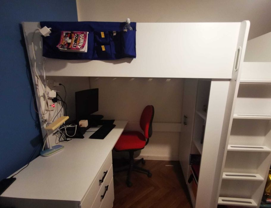 Ikea SMASTAD łóżko z szafą i biurkiem