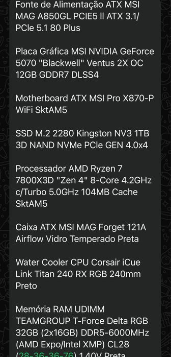 Computador Torre Gaming MSI NVIDIA GeForce 5070 Blackwell Ventus 12GB