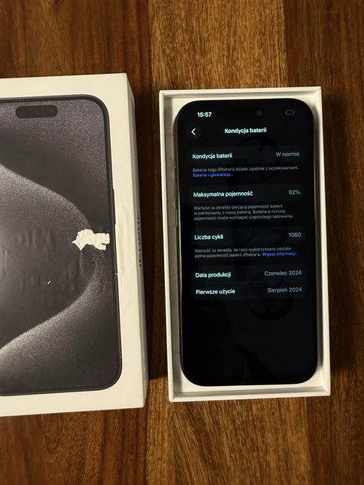 Iphone 15 pro 128gb, kondycja 92%, stan perfekcyjny, okazja!