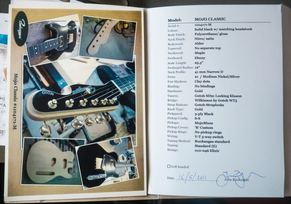 Zarezerwowana – Gitara elektryczna Ruokangas Mojo Classic 2011.