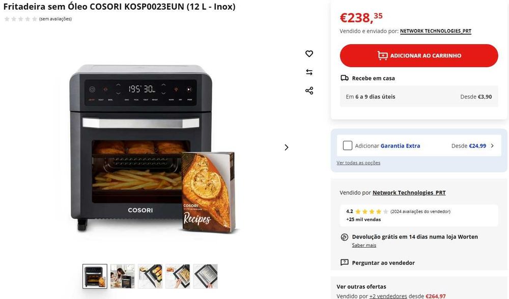 Cosori Freidora de Aire 12L black