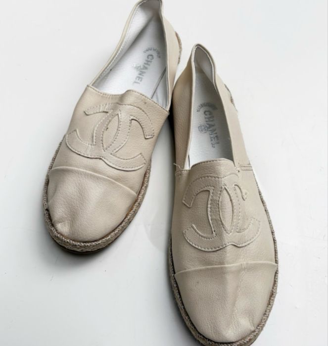 Espadryle Beżowe Beż Chanel Damskie 40 26 cm