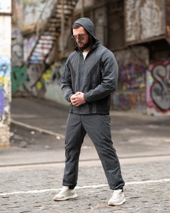 Спортивний костюм RETRO darck grey чоловічий комплект кофта штани сірі