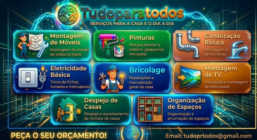 Serviços de Bricolage e Reparações | Montagem Móveis, Pinturas, Elétrica e Marido de Aluguer