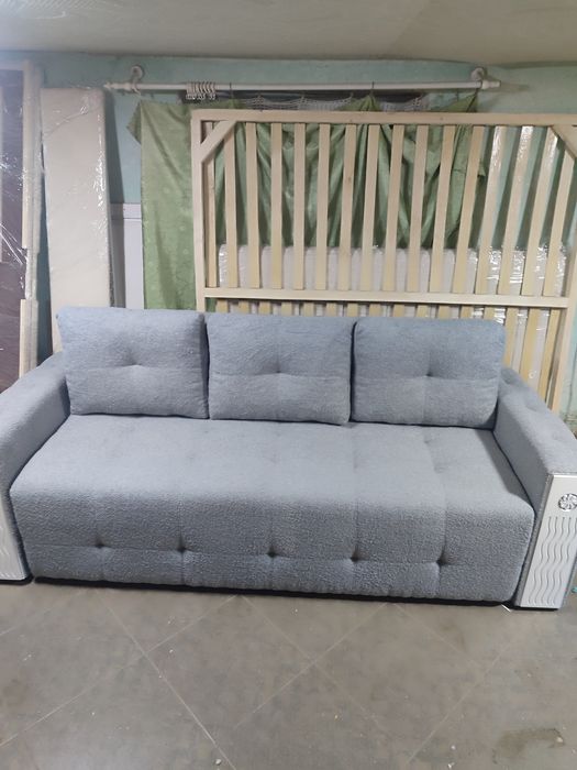 Диван євро книжка на  пружинному блоці і ламелях Розкриття на механізм