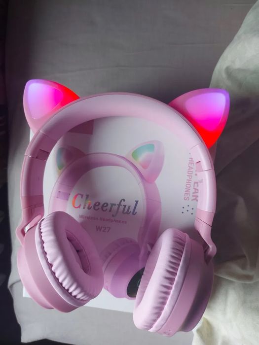 Бездротові Bluetooth навушники котячі вушка Hoco W27 з мікрофоном