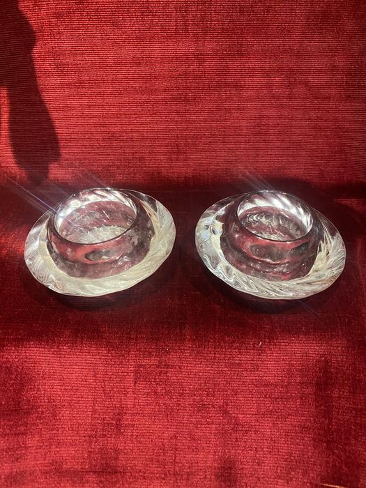 Castiçais candeias Antigos Cristal 9,8 cm