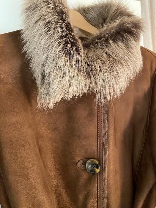 Casaco de pele comprido da Massimo Dutti