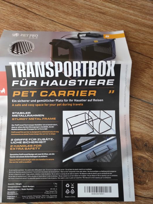 Transporter, torba do przenoszenia psa lub kota
