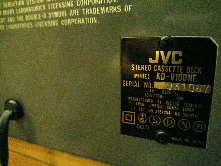 JVC KD-V 100, касетна дека, Japan!