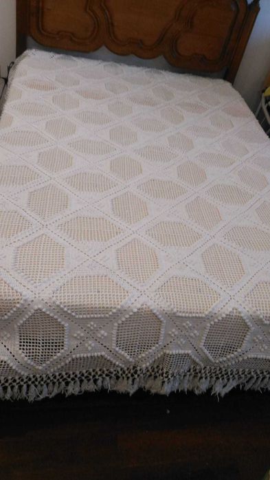 Colcha Branca em crochet
