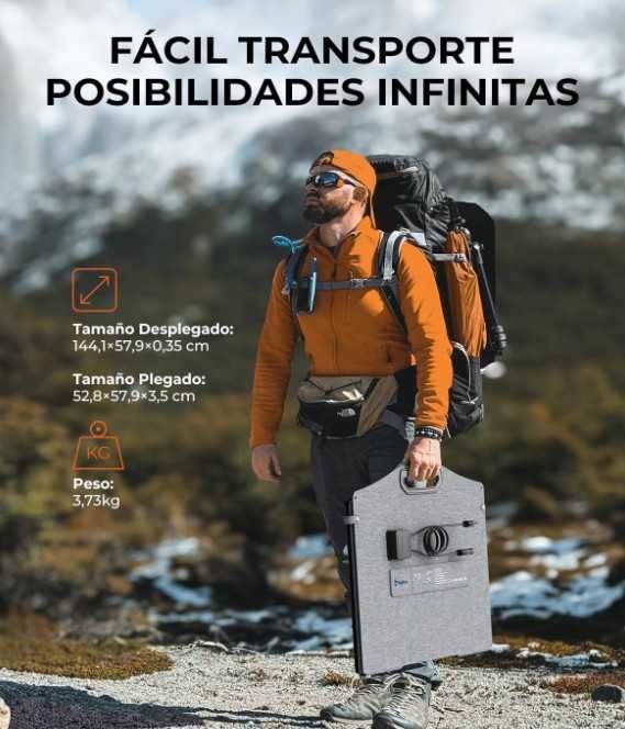Painel Solar Dobrável 150W 20.8V Monocristalino