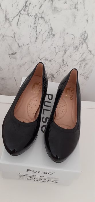 Buty czółenka Pulso skóra Czarny Kamień  roz. 36