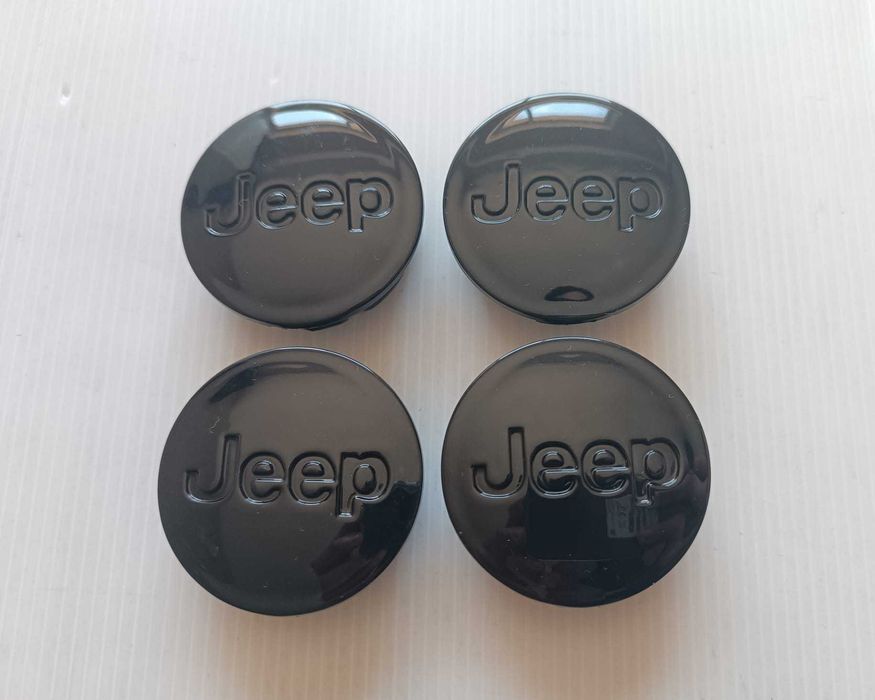 Centros/tampas de jante completos Jeep com 55, 60, 64 e 68 mm