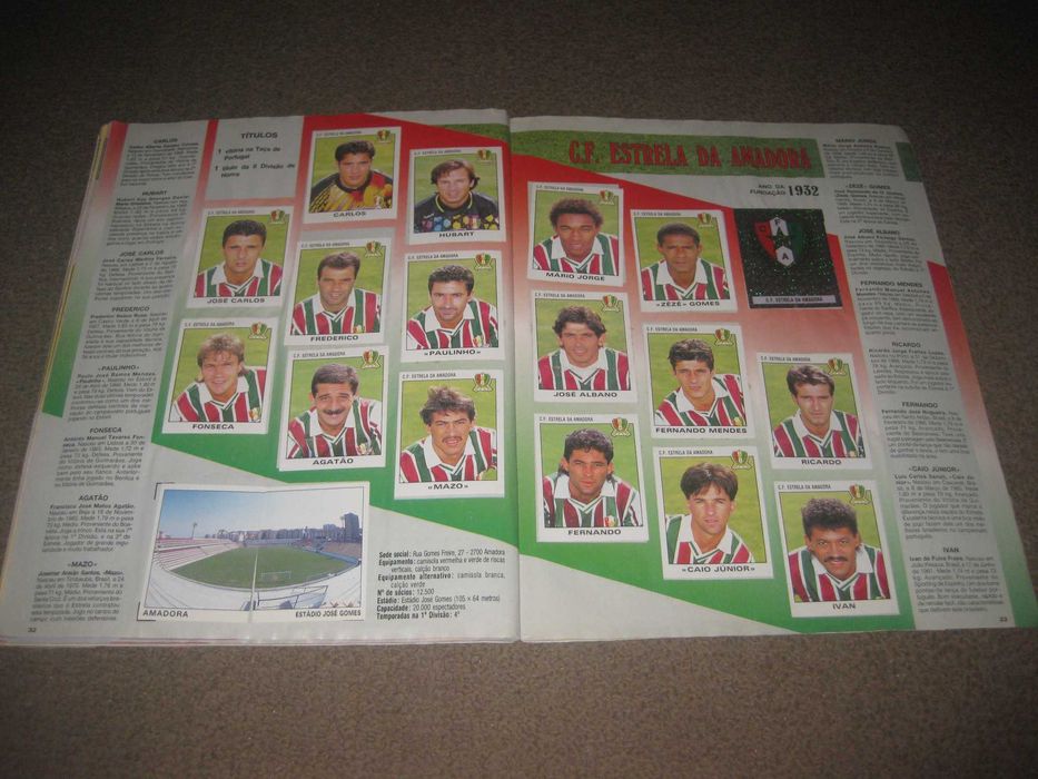 Caderneta do Campeonato Nacional 1993/1994 Faltam 17 Cromos!