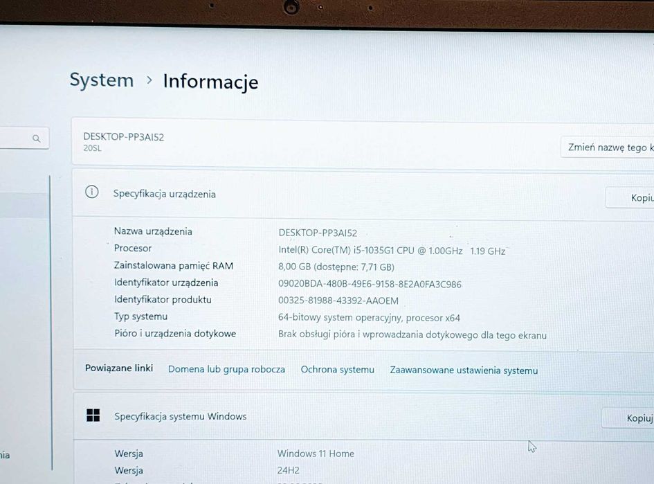 Lenovo ThinkBook 14 IIL Core i5 gen-10 Ram 8 GB SSD 512 Win 11 Office