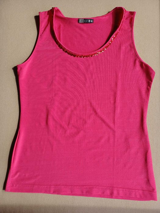 Blusa Top em Malha de Seda pink Tam M