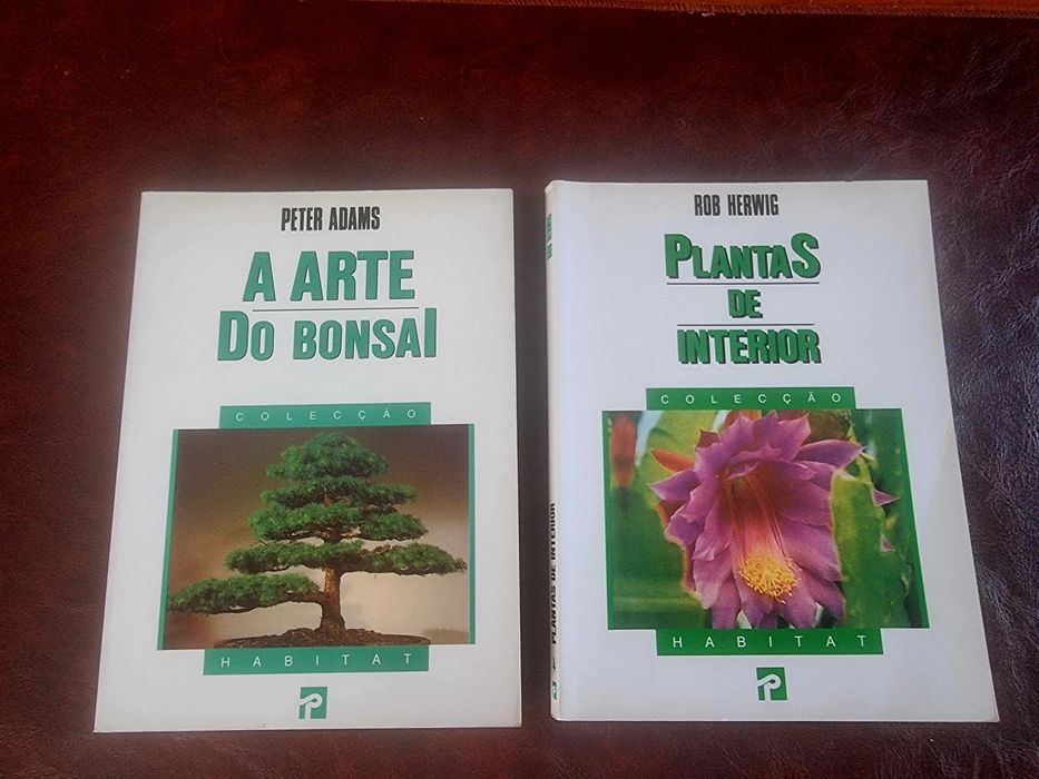 Vendo pack 2 livros sobre plantas, coleção habitat. "A arte do bonsai" e "Plantas de Interior"