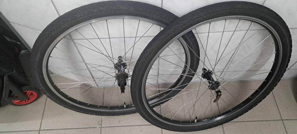 Kompletne Koła 26" DEORE czarne v-brake bębenek MTB Kross tył + przód