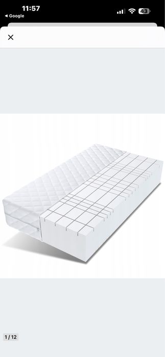 Materac 200x200 strefowy HR twardy PEARL MAX PLUS