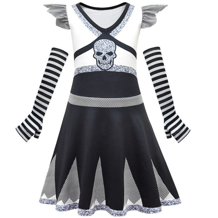 Kostium przebranie zombie dla dziewczynki cheerleaderka girls 7-8 Lat