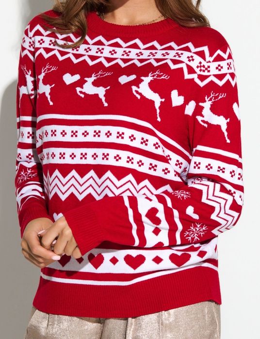 Nowy sweterek sinsay świąteczny czerwony L