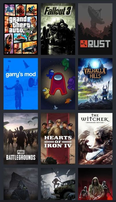 Аккаунт steam, багато популярних ігор