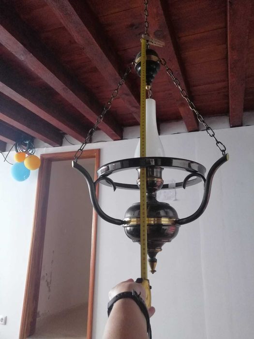 Candeeiro de tecto em latão vintage