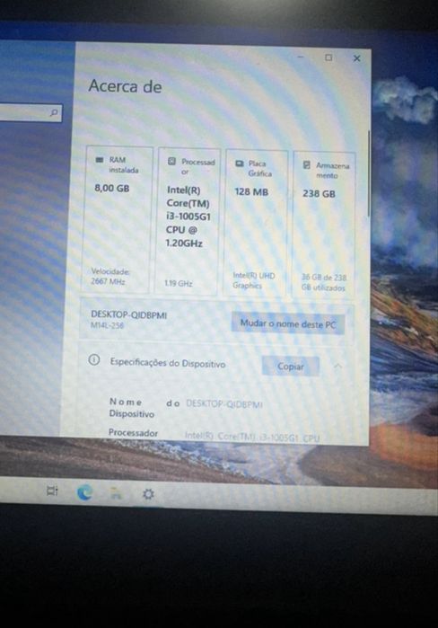 Portatil lenovo a funcionar corretamente