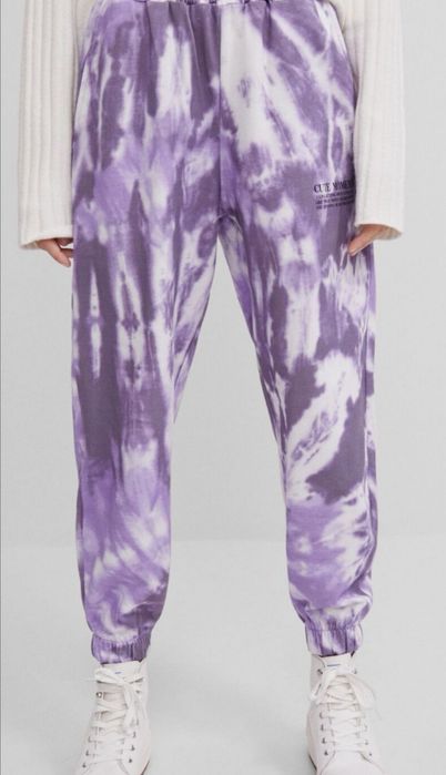 Tie dye bershka spodnie dresowe jogger joggery dresy rozm L