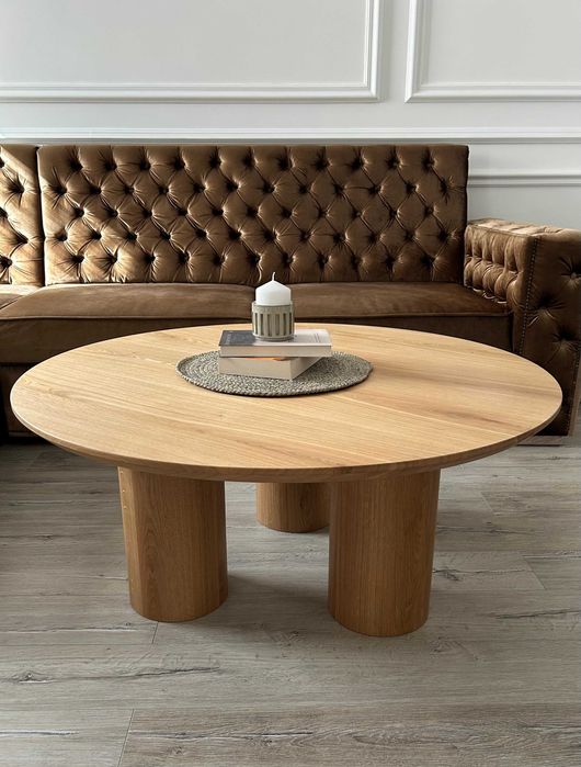 Stolik kawowy okrągły OK4 - meble dębowe
