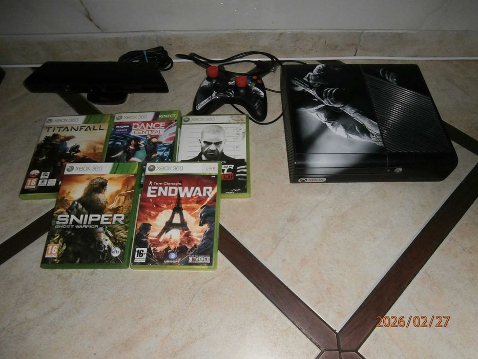 Konsola Xbox 360 E 250G + okablowanie + pad + 5 gier Cena Ostateczna