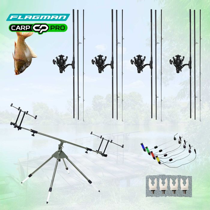 Короповий комплект Flagman Sensor Big Game (4 шт) + Род-под Carp Pro