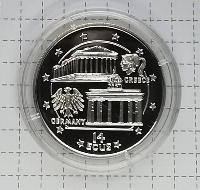 Гібралтар 14 екю 1994р. СРІБЛО. Оригінал. Сертифікат.