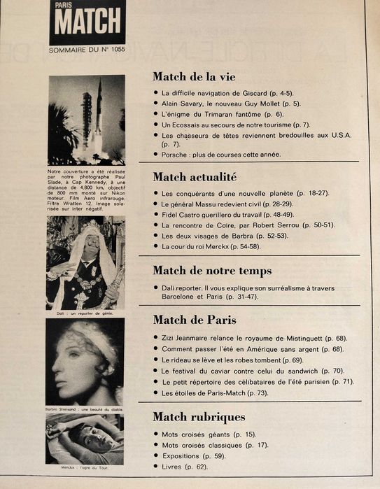 Paris Match número 1055  de 26 de Julho 1969