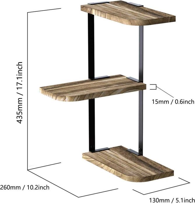 Nowa półka ścienna loft / regał narożny / półki / rustykalna !1747!