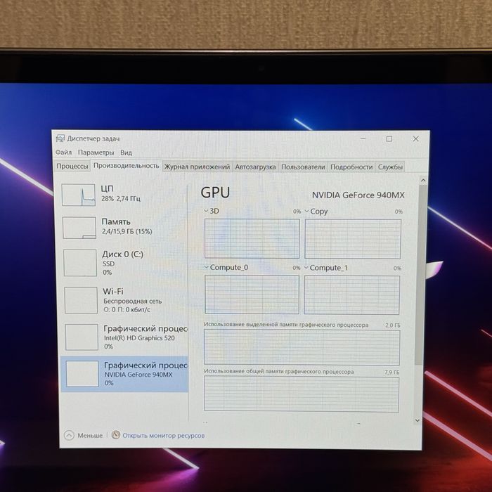 Ігровий ноутбук, сенсорний Core i7, Nvidia 2Gb, 16Gb Ddr4