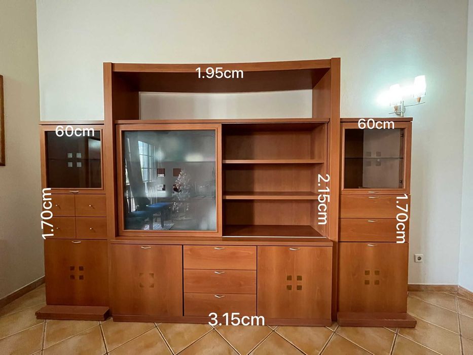 Estante e Aparador de Sala   cor cerejeira