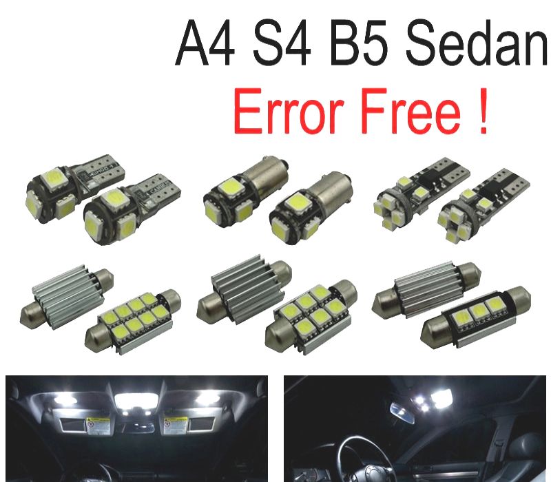 KIT COMPLETO DE 15 LAMPADAS LED INTERIOR AUDI A4 S4 B5 SEDAN 96-01