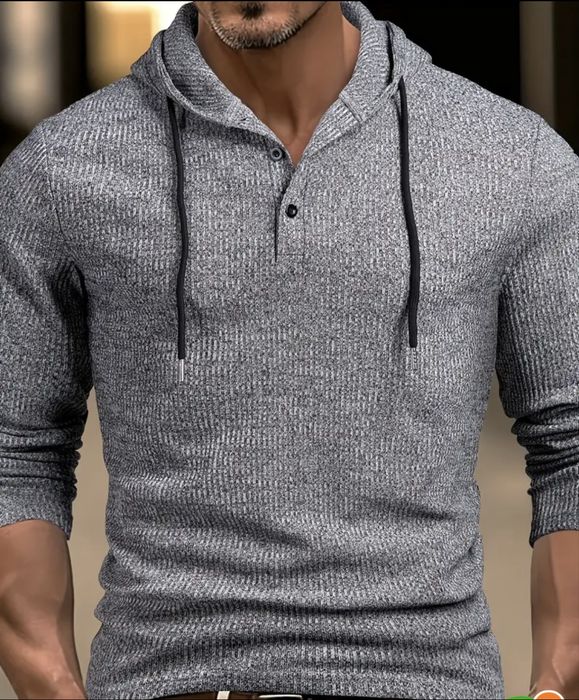 Чоловіча легка кофта з капюшоном сірого кольору розмір M