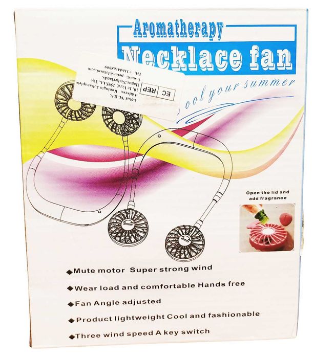 Wiatrak na szyję + funkcja aromaterapii ładowanie usb kolor coral red