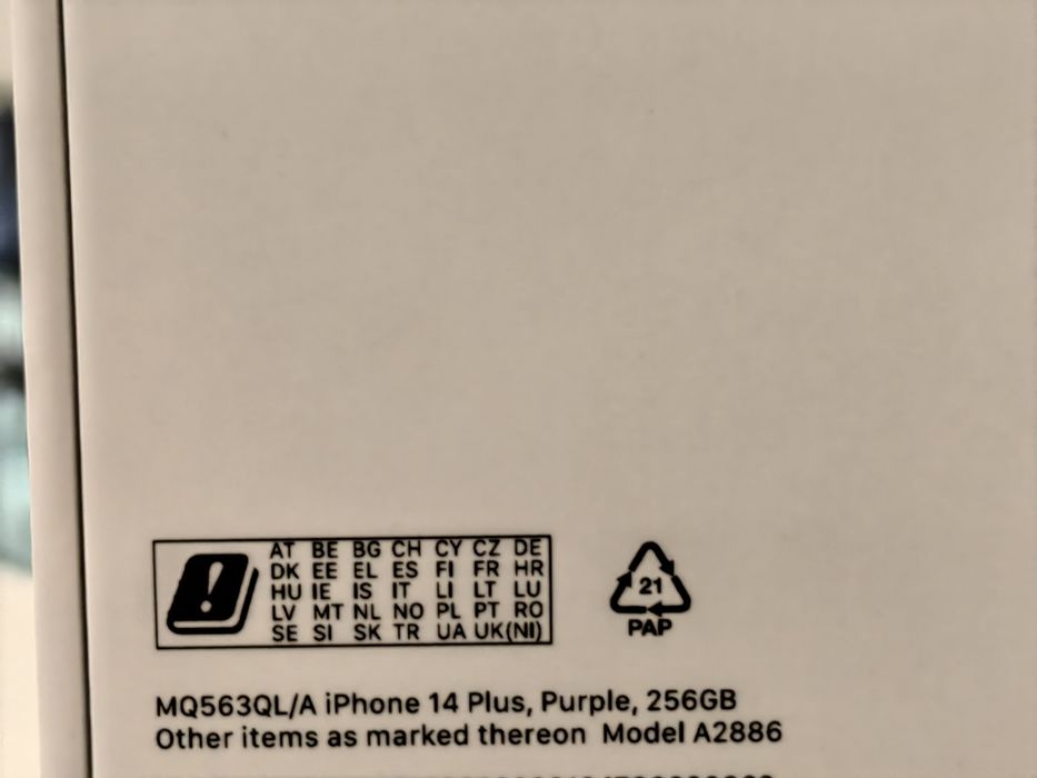 iPhone 14 Plus 128gb/256gb deep purple embalagem selada

Disponível na