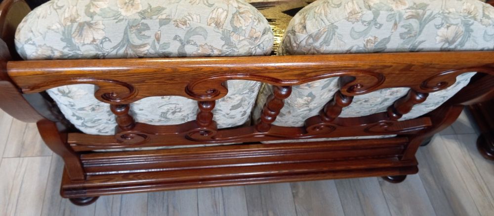 Debowy komplet zestaw wypoczynek 3+2+1