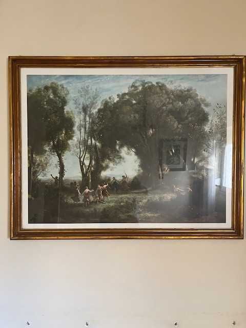 Quadro emoldurado com moldura dourada tradicional