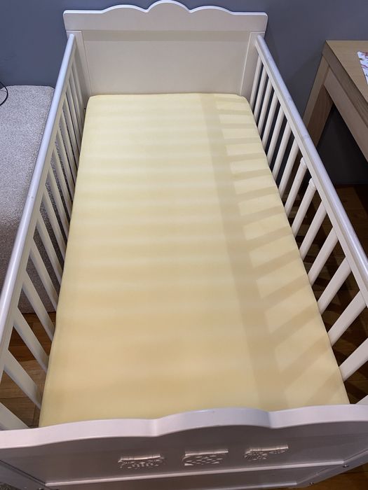 Klupś Marsell Łóżko niemowlęce z funkcją tapczanika, białe