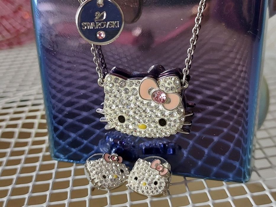 Комплект оригінал Swarovski / Сваровські  | Лімітована Hello Kitty